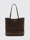 rockstud suede tote bag with studs