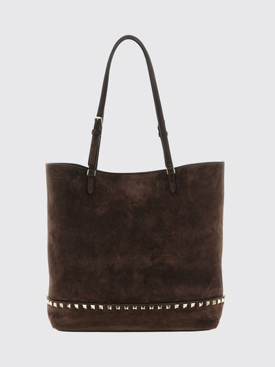 rockstud suede tote bag with studs