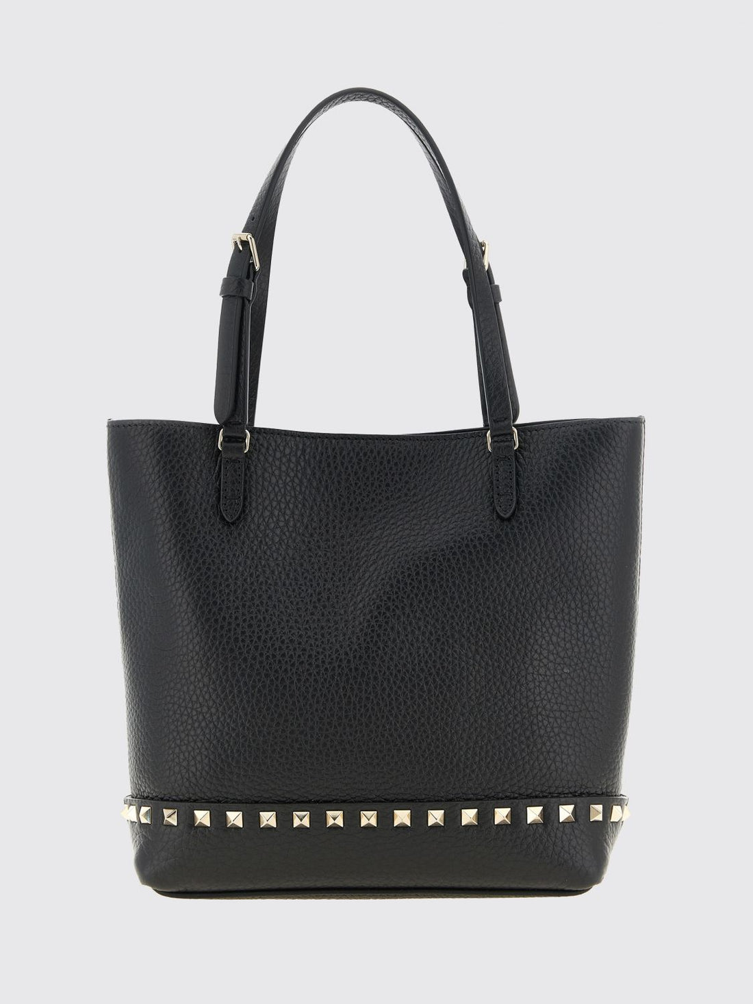 VALENTINO GARAVANI OS rockstud small grained calfskin leather tote bag