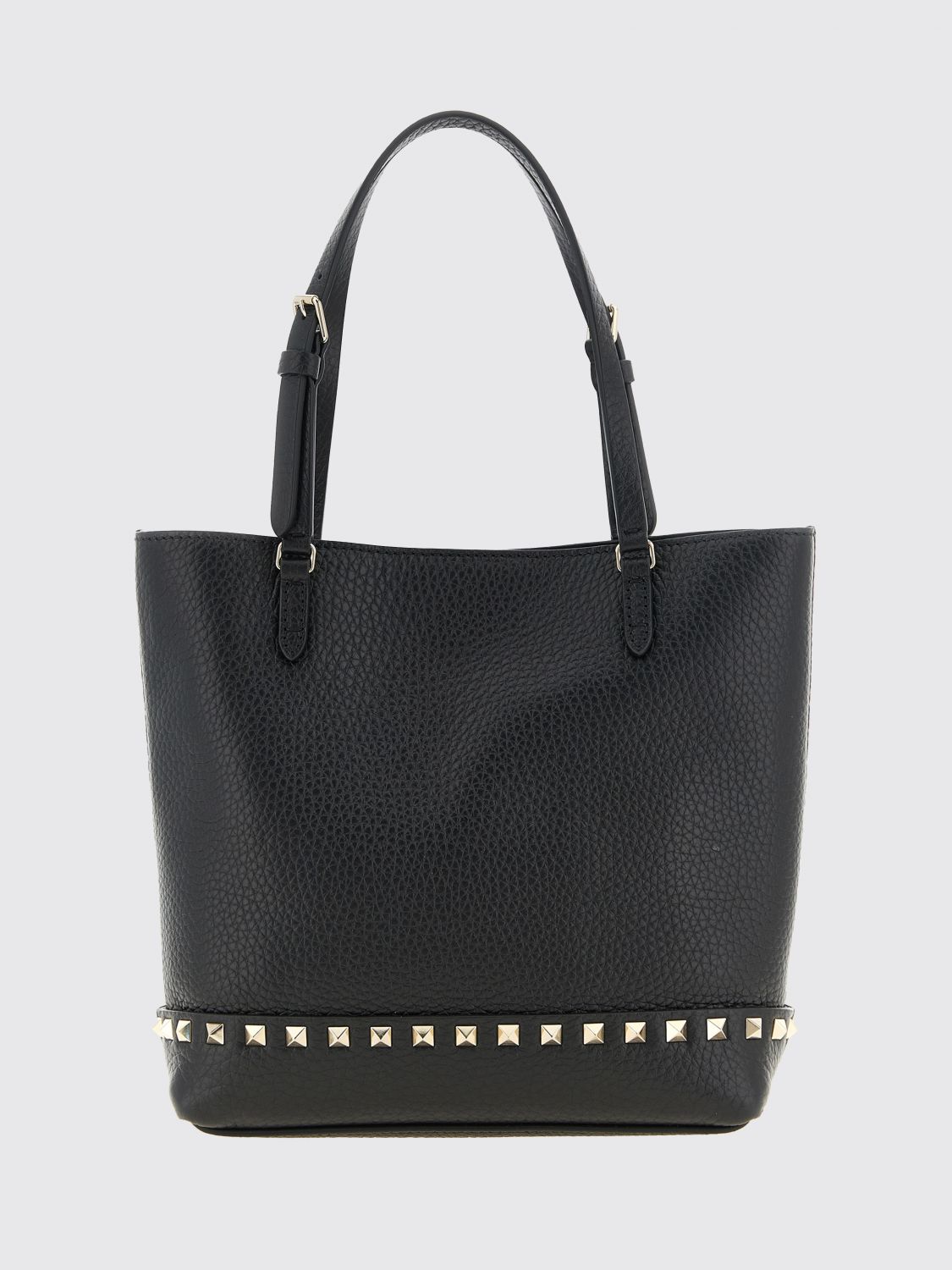 rockstud small grained calfskin leather tote bag