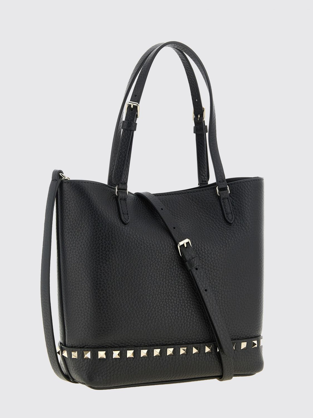 VALENTINO GARAVANI OS rockstud small grained calfskin leather tote bag