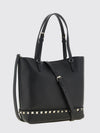 rockstud small grained calfskin leather tote bag