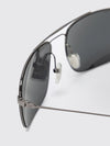 rectangular aviator metal sunglasses with double bridge and gg logo