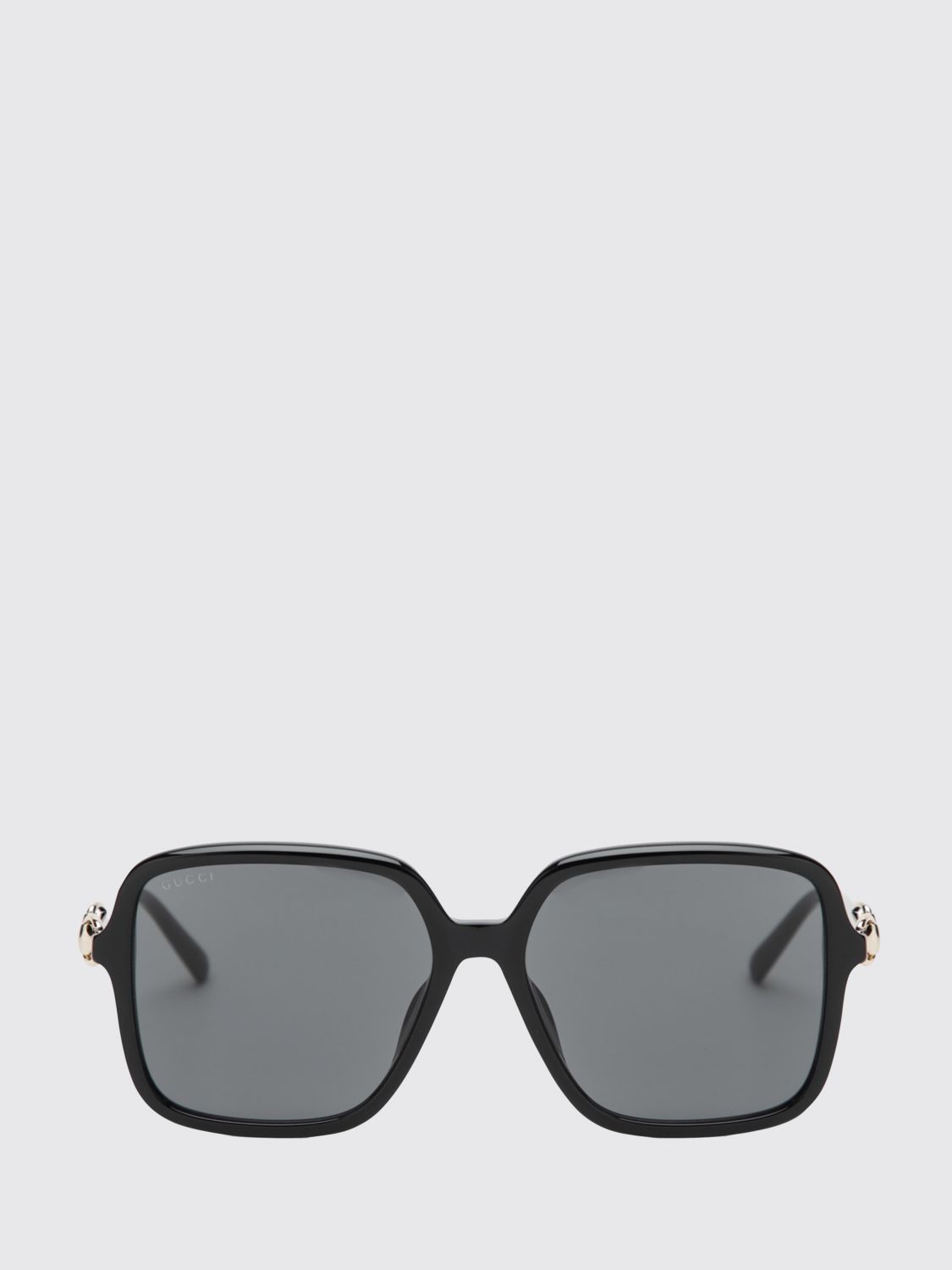classic cat-eye sunglasses in black acetate with horsebit detail