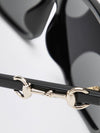 classic cat-eye sunglasses in black acetate with horsebit detail