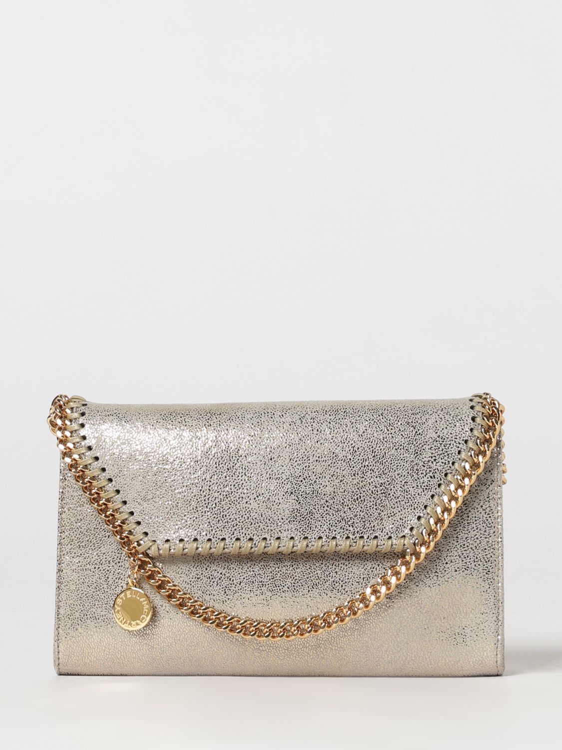 falabella mini wallet on chain bag in silver eco alter mat