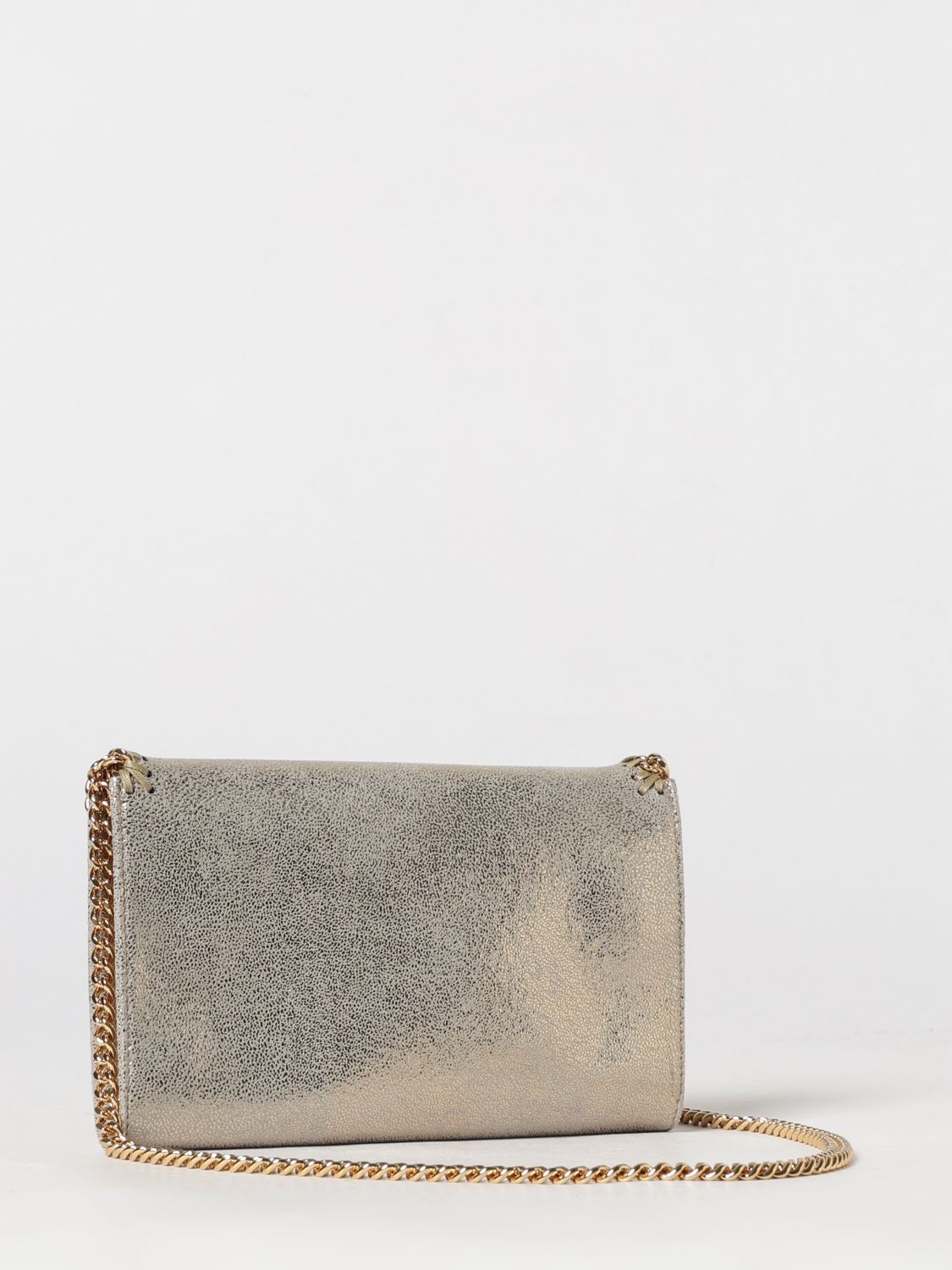 falabella mini wallet on chain bag in silver eco alter mat