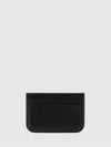 calfskin leather card holder with gold-tone ff logo