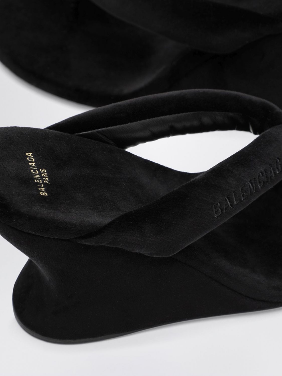 gaeta velvet wedge thong sandals