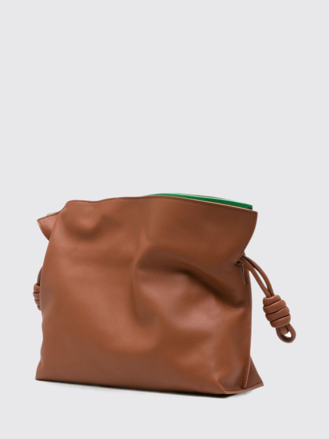 flamenco smooth calfskin clutch with removable shoulder strap