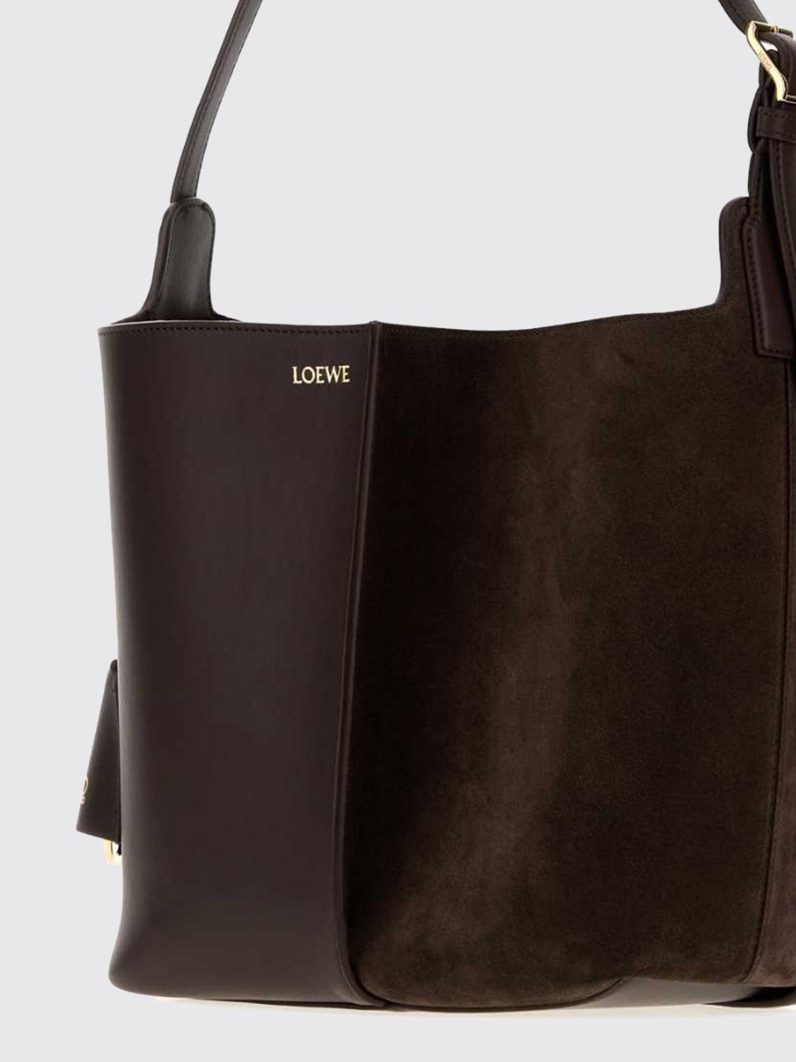 bilbao shoulder bag in smooth and suede calfskin