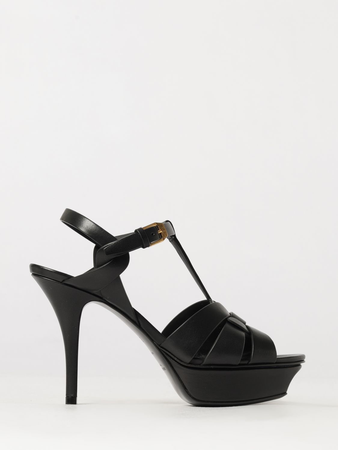 calfskin leather platform sandals with high stiletto heel