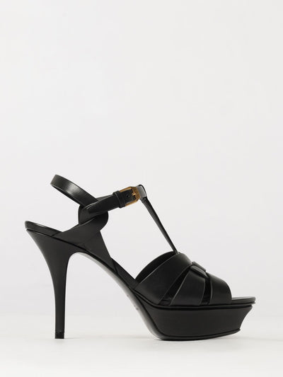calfskin leather platform sandals with high stiletto heel