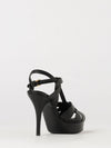 calfskin leather platform sandals with high stiletto heel