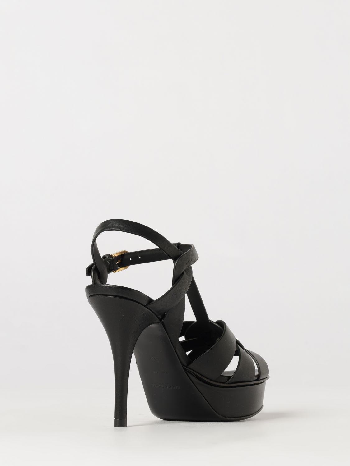 calfskin leather platform sandals with high stiletto heel