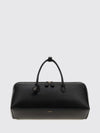 delta medium calfskin leather handbag with logo charm