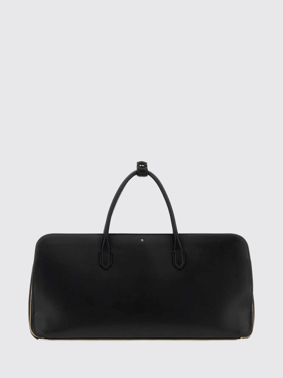 delta medium calfskin leather handbag with logo charm