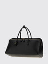 delta medium calfskin leather handbag with logo charm