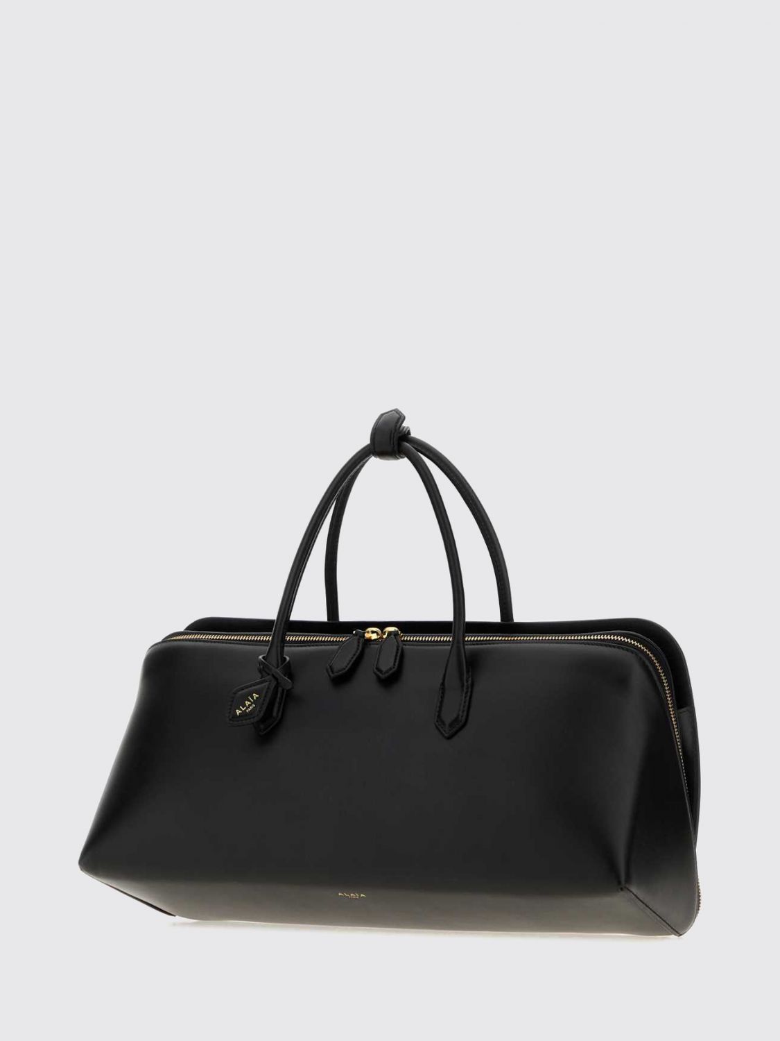 delta medium calfskin leather handbag with logo charm