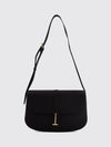 grained calfskin leather crossbody bag with monogram logo