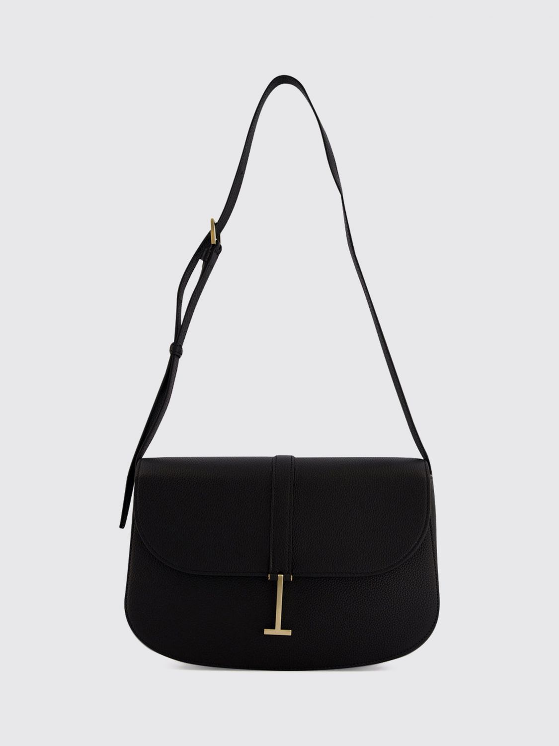 grained calfskin leather crossbody bag with monogram logo