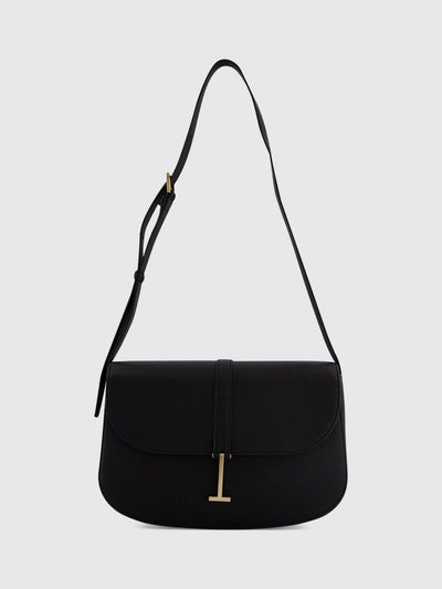 grained calfskin leather crossbody bag with monogram logo