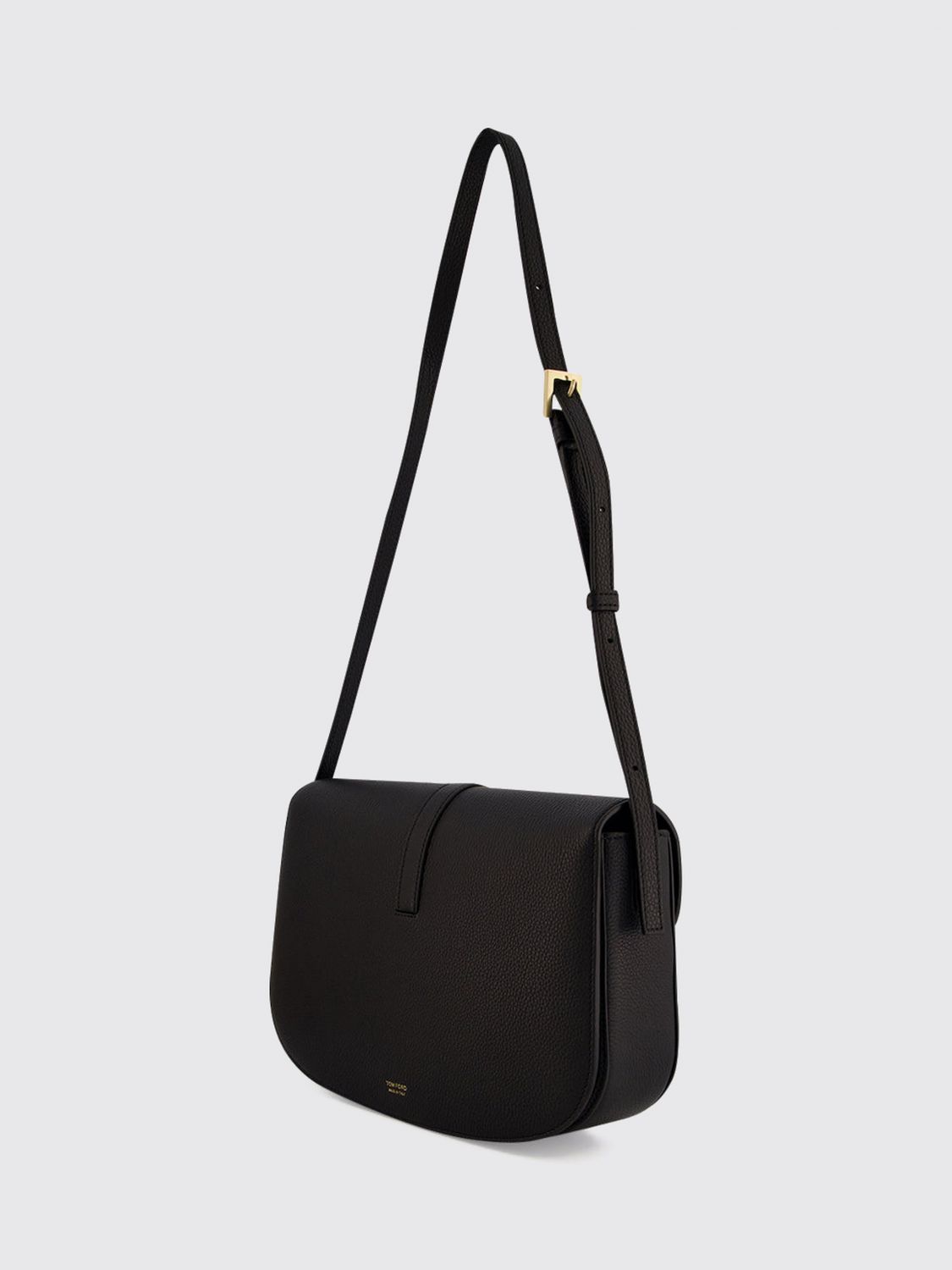 grained calfskin leather crossbody bag with monogram logo