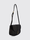 grained calfskin leather crossbody bag with monogram logo