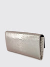 laminated leather python-print ceremony clutch