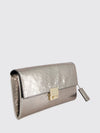 laminated leather python-print ceremony clutch