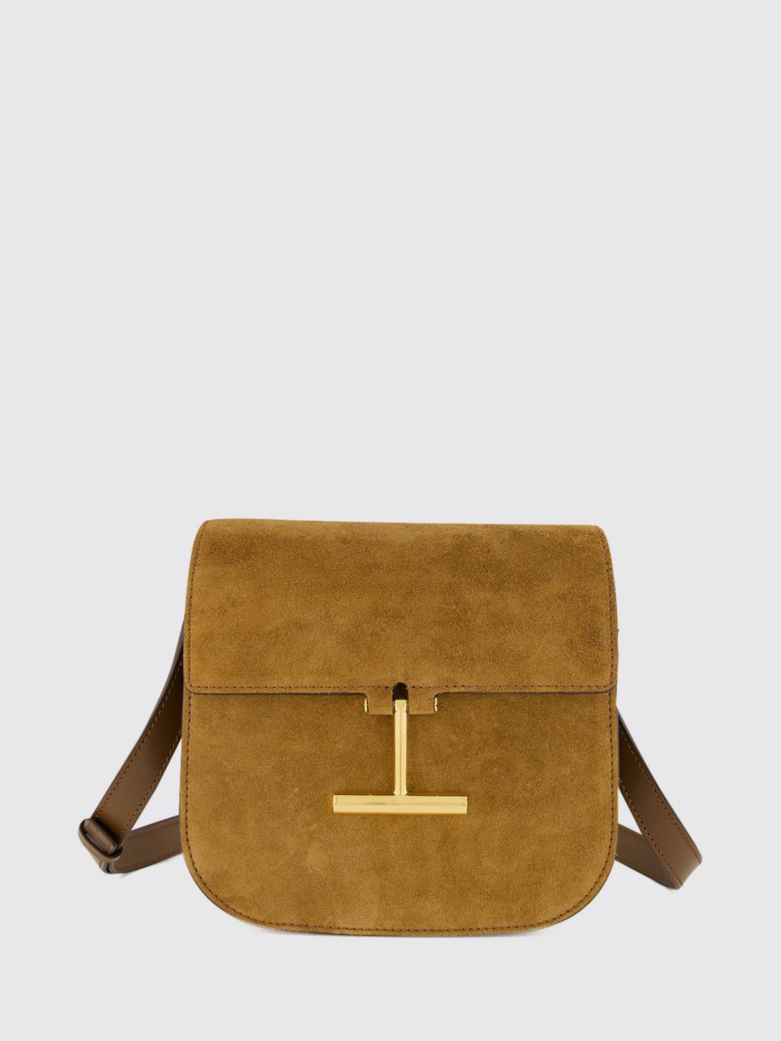 tara suede mini crossbody bag with logo