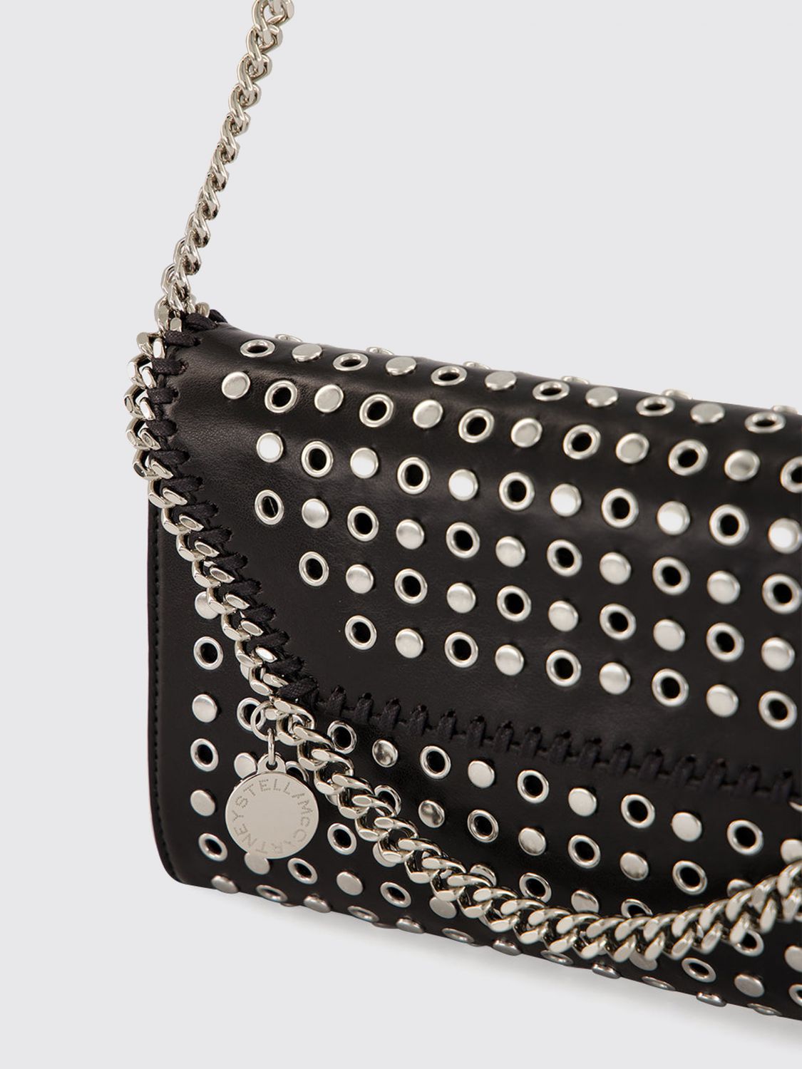 falabella eco alter mat mini crossbody bag with studs