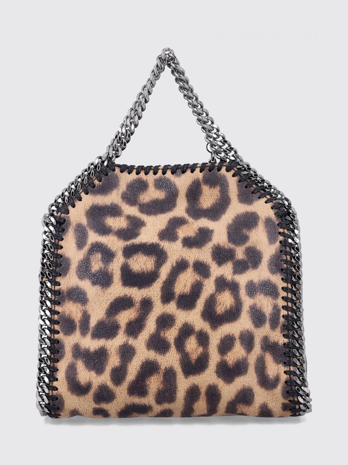 falabella animal-print mini tote bag with chain trim