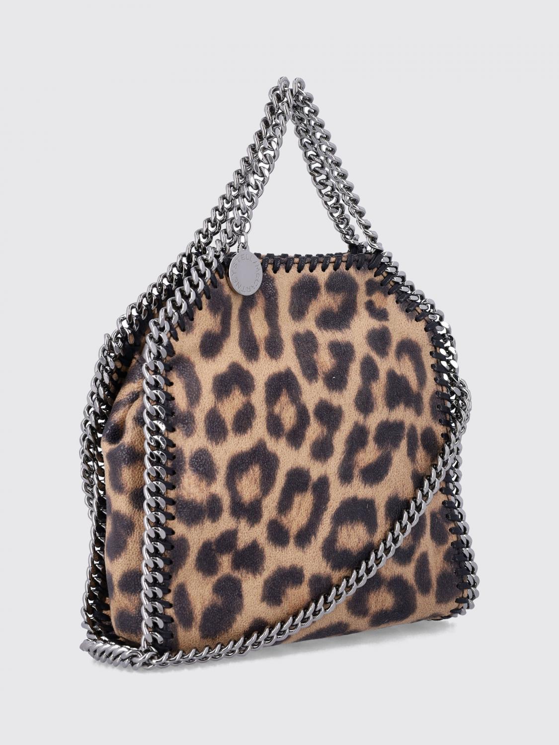 falabella animal-print mini tote bag with chain trim