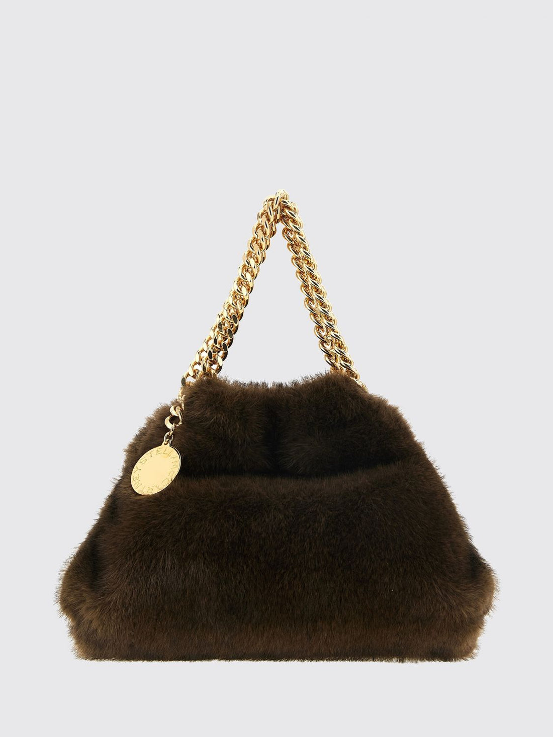 STELLA MCCARTNEY OS mini tote bag in faux leather with metallic mesh trim