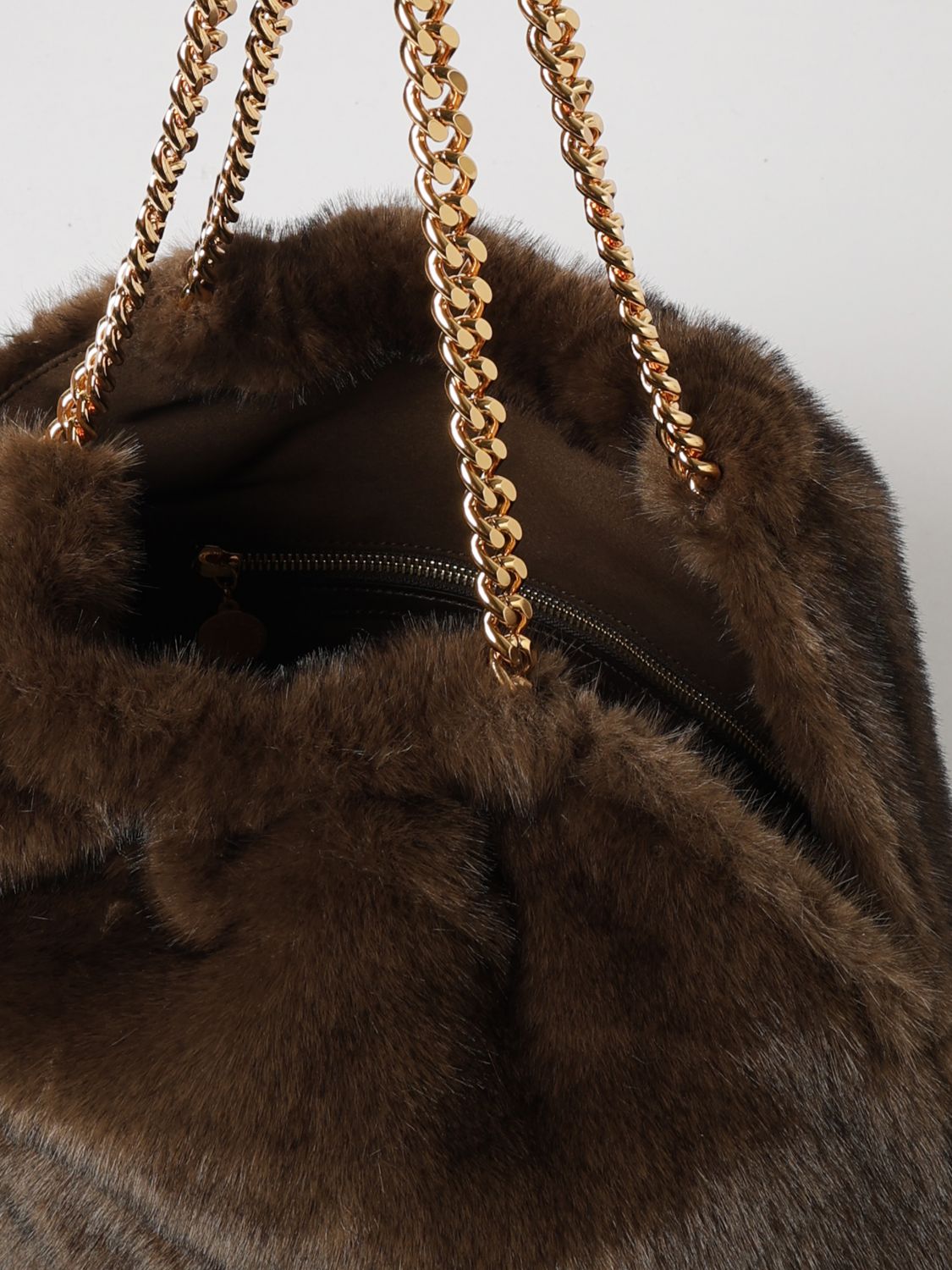 large falabella faux fur shoulder bag