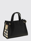 cotswolds small calfskin leather tote bag with check motif