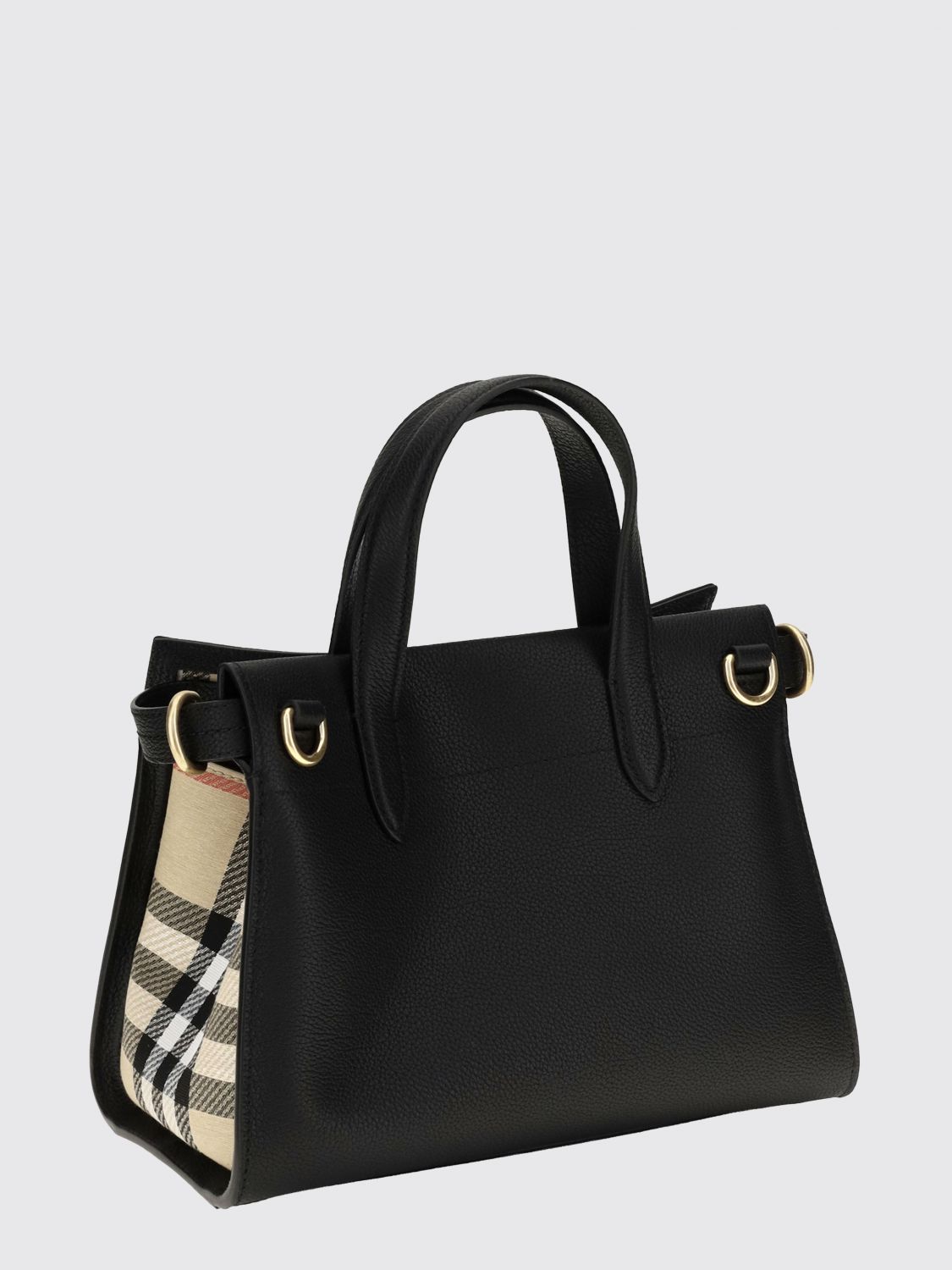 cotswolds small calfskin leather tote bag with check motif