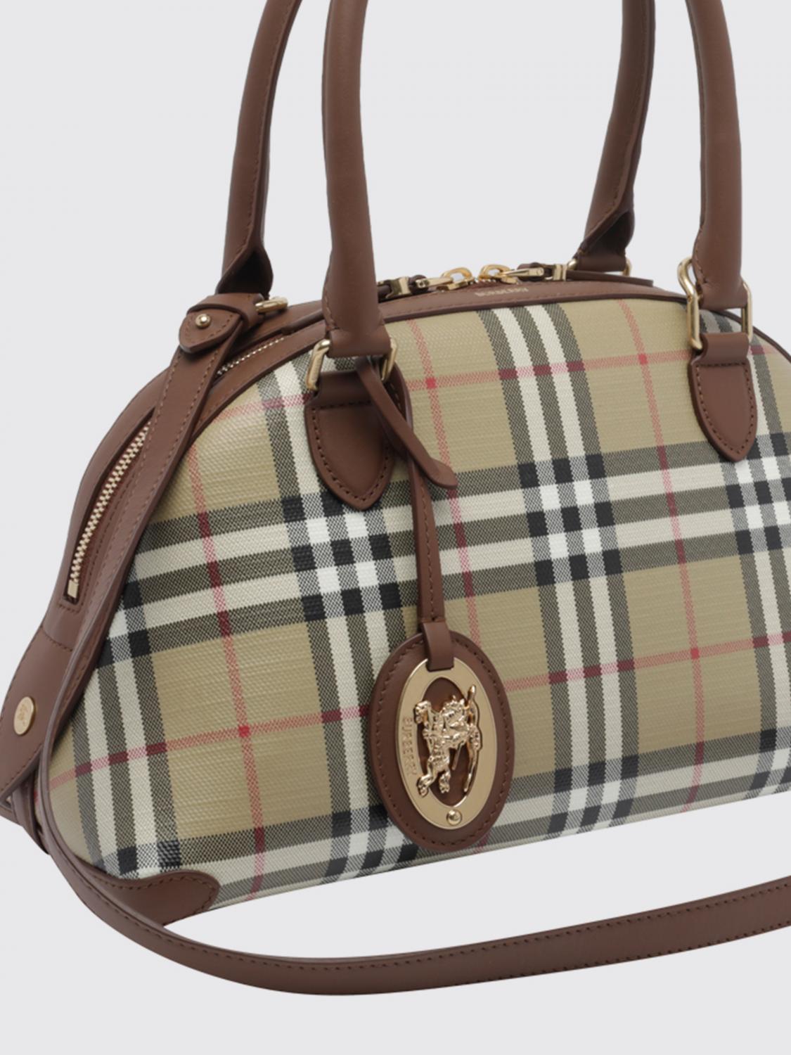 primrose vintage check canvas and leather bowling bag