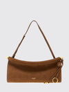 le click east west suede calfskin shoulder bag