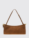 le click east west suede calfskin shoulder bag
