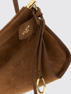 le click east west suede calfskin shoulder bag