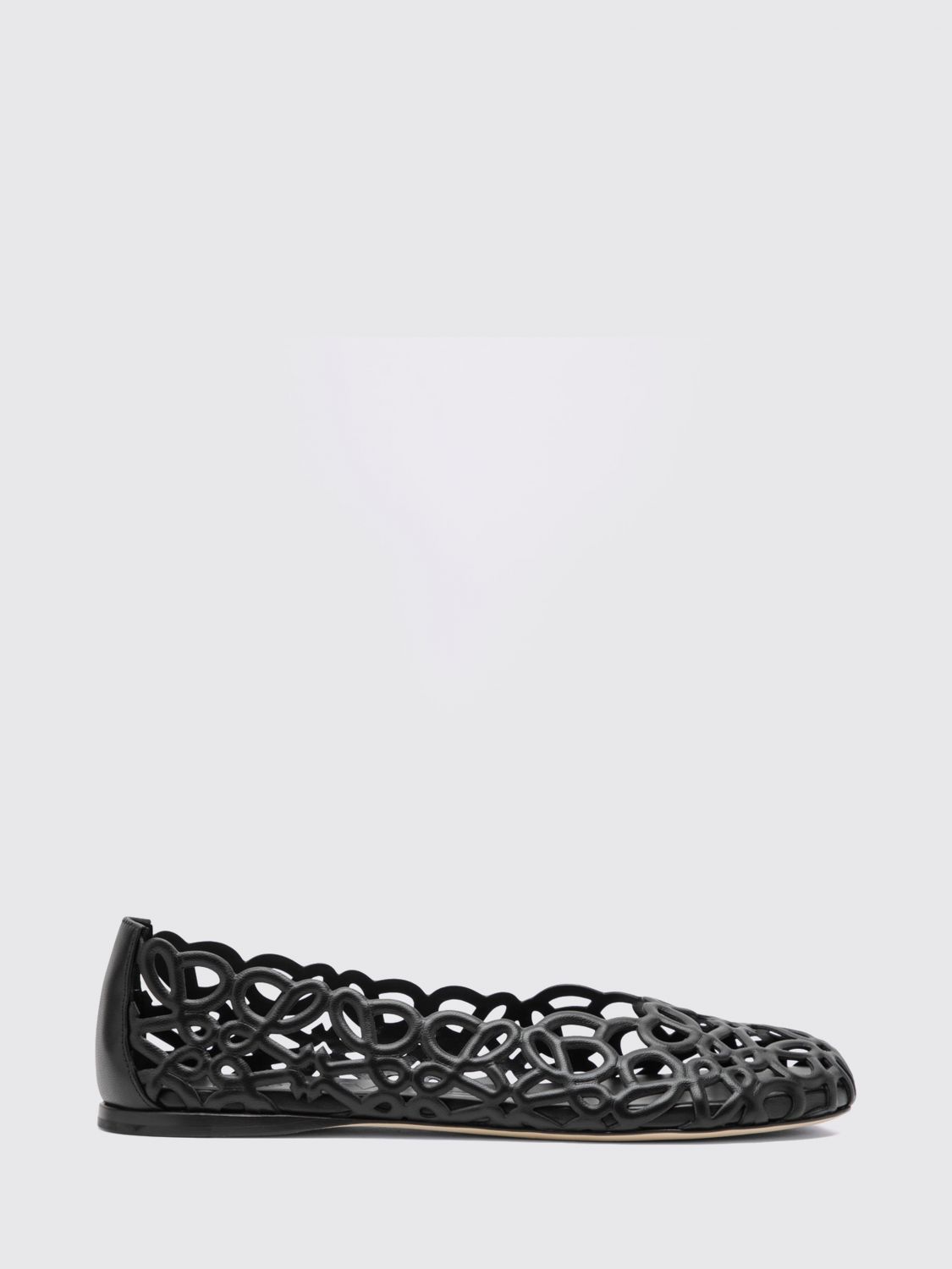 anagram petal nappa ballet flats with cut-out monogram