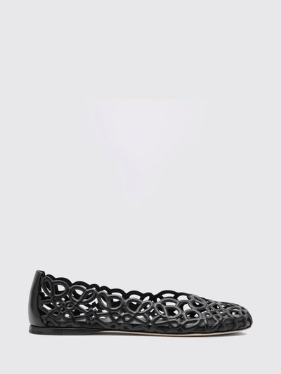 anagram petal nappa ballet flats with cut-out monogram
