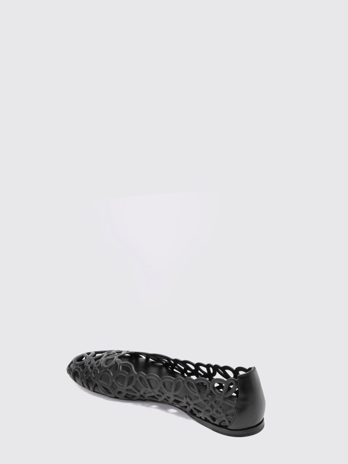 anagram petal nappa ballet flats with cut-out monogram