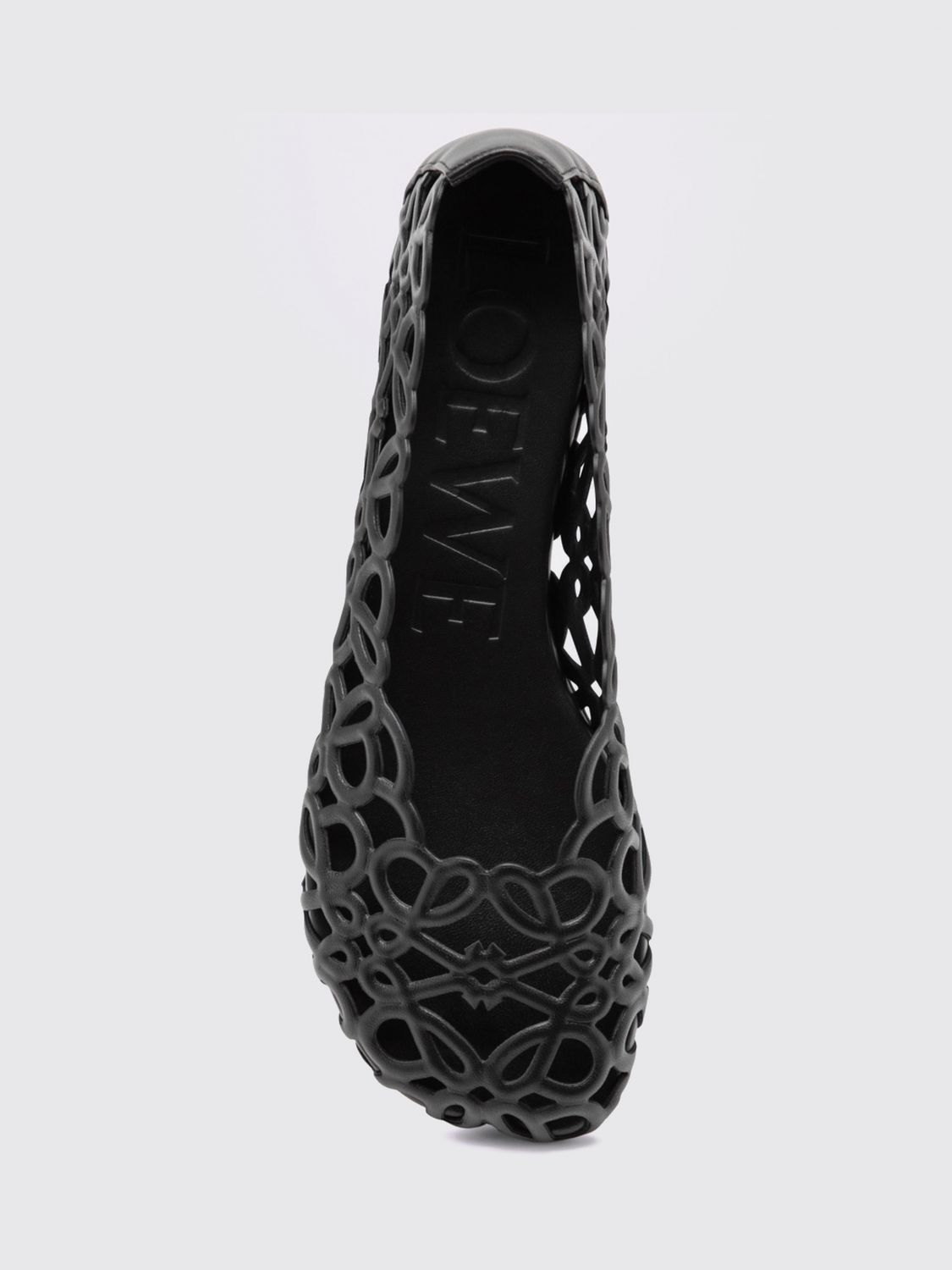 anagram petal nappa ballet flats with cut-out monogram