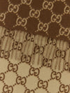 gg monogram pure cashmere scarf with fringed edges