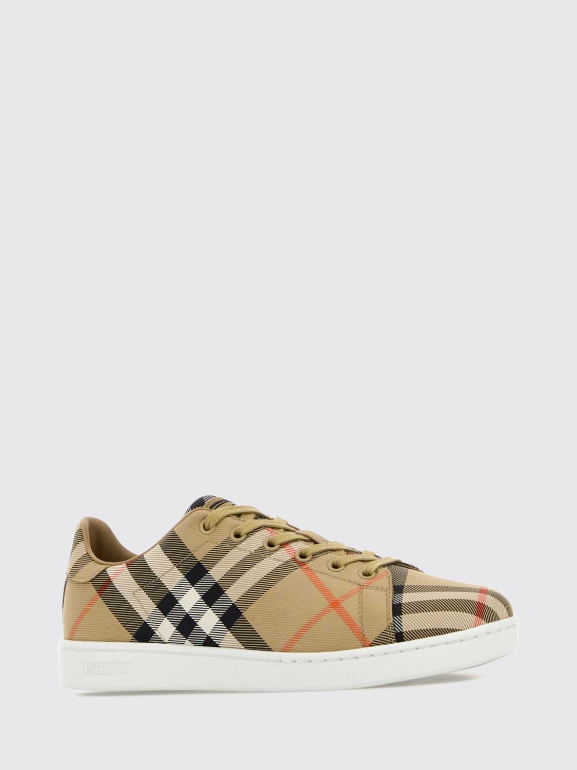 set low-top sneakers in vintage check fabric