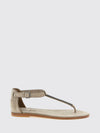 suede low-heeled thong sandals