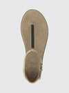 suede low-heeled thong sandals